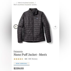 Mens medium patagonia nano puff jacket